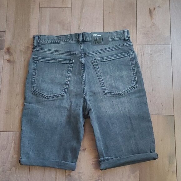 H&M High rise Stretch fabric Short Jeans size 30 Faded black - Picture 4 of 8